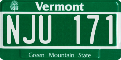 VT license plate NJU171