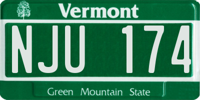 VT license plate NJU174