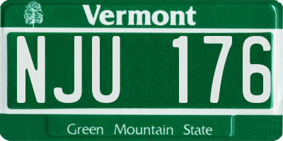 VT license plate NJU176