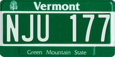 VT license plate NJU177
