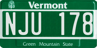 VT license plate NJU178