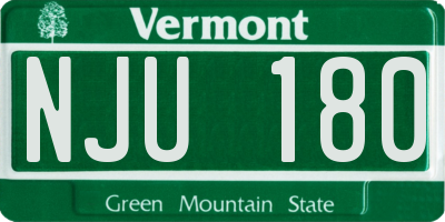 VT license plate NJU180