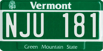 VT license plate NJU181