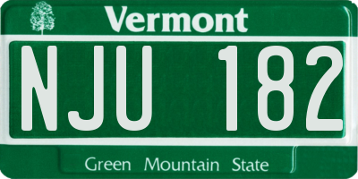 VT license plate NJU182