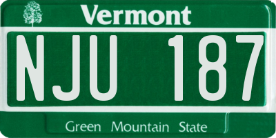 VT license plate NJU187