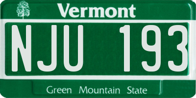 VT license plate NJU193