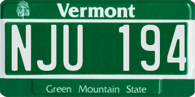 VT license plate NJU194