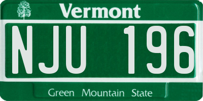 VT license plate NJU196