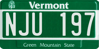 VT license plate NJU197