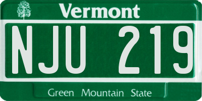 VT license plate NJU219