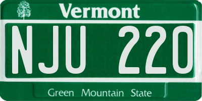 VT license plate NJU220