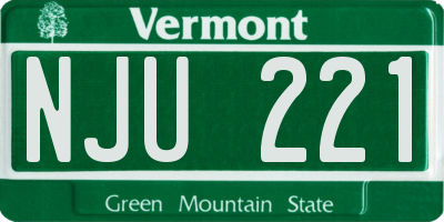 VT license plate NJU221