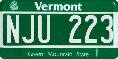 VT license plate NJU223