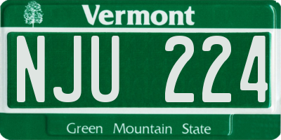 VT license plate NJU224