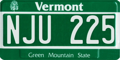 VT license plate NJU225