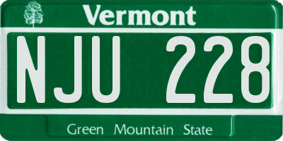 VT license plate NJU228