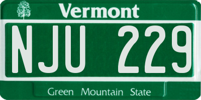 VT license plate NJU229