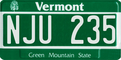 VT license plate NJU235
