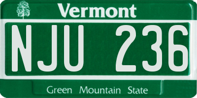 VT license plate NJU236
