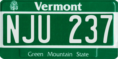VT license plate NJU237