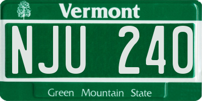 VT license plate NJU240