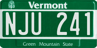 VT license plate NJU241