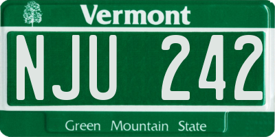 VT license plate NJU242