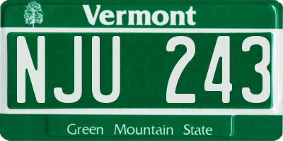 VT license plate NJU243