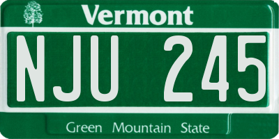 VT license plate NJU245