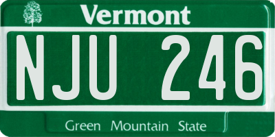 VT license plate NJU246