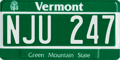 VT license plate NJU247
