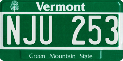 VT license plate NJU253