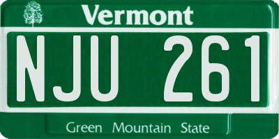 VT license plate NJU261