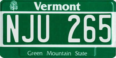 VT license plate NJU265