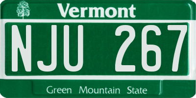VT license plate NJU267