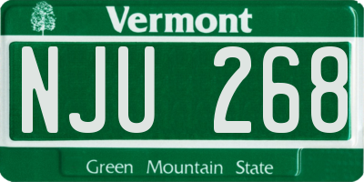VT license plate NJU268