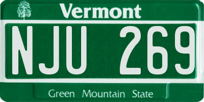 VT license plate NJU269
