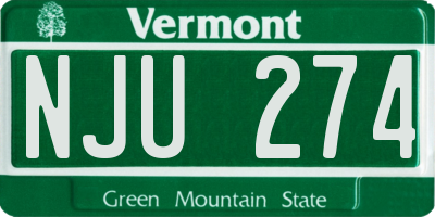 VT license plate NJU274