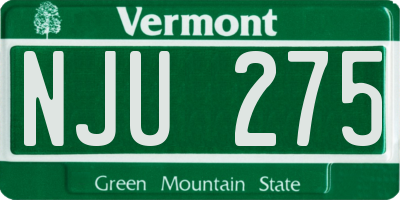 VT license plate NJU275