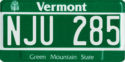 VT license plate NJU285