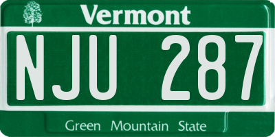 VT license plate NJU287
