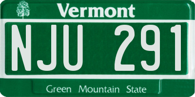 VT license plate NJU291