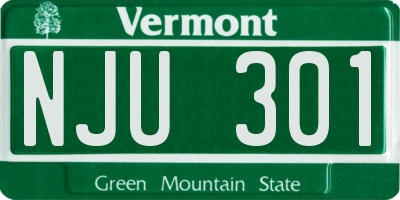 VT license plate NJU301