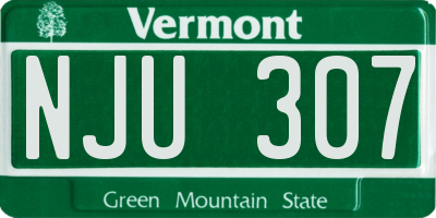 VT license plate NJU307