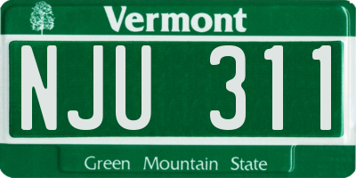 VT license plate NJU311