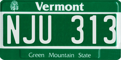 VT license plate NJU313