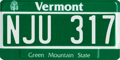 VT license plate NJU317