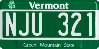 VT license plate NJU321