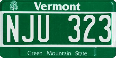 VT license plate NJU323