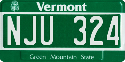 VT license plate NJU324